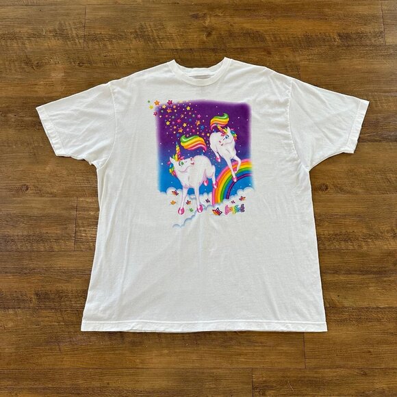 Lisa Frank Tops - Lisa Frank Womens White Unicorn T Shirt Size XXL (2XL) Rainbow Graphic